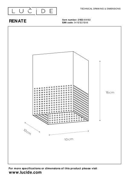 Lucide RENATE - Plafonnière - 1xE27 - Mat Goud / Messing - technisch